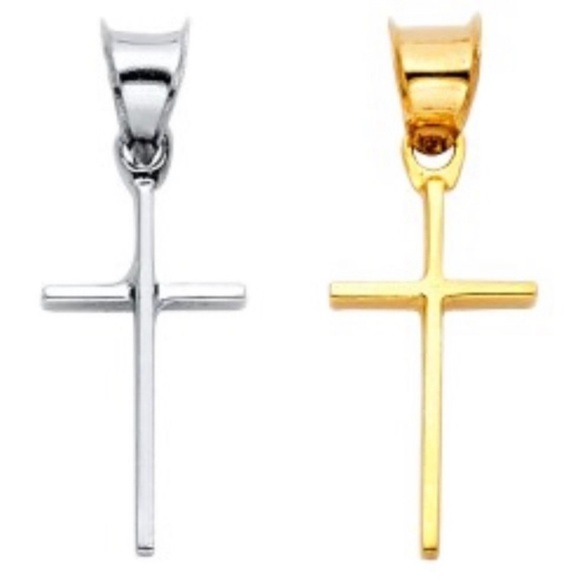 14k Yellow Or White Gold Cross Religious Pendant